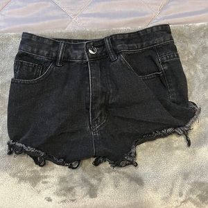 Black jean shorts